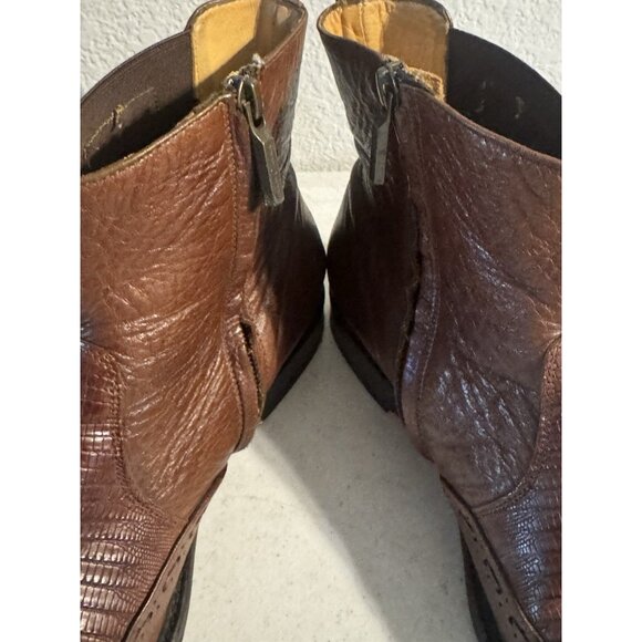 Franco Cuadra Men’s Lizard Skin Boots Brown Size 25 / US 8.5 Exotic Western - Picture 13 of 14